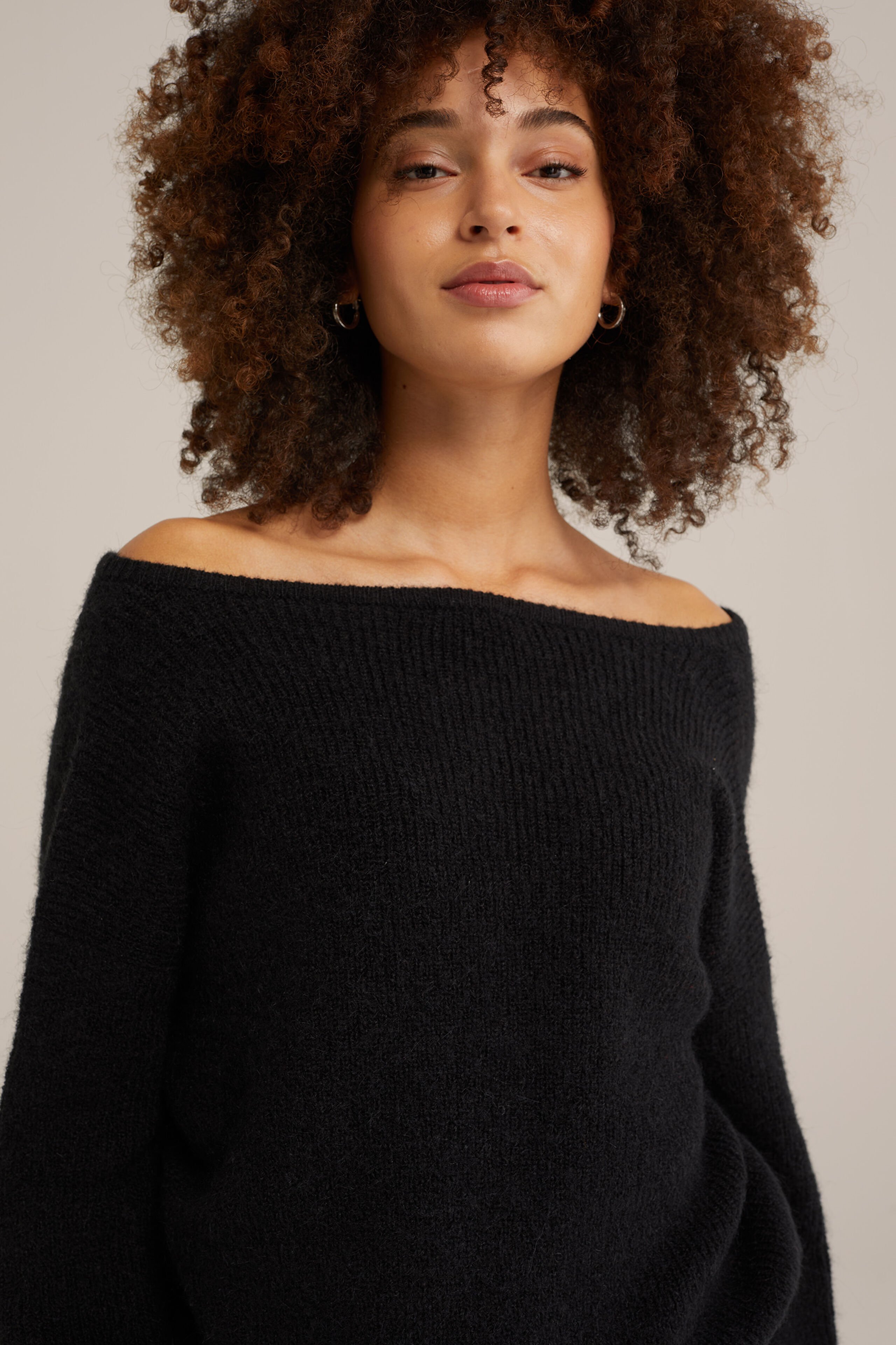 gebreid vest van wolmix WE Fashion Zwart