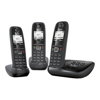 Gigaset AS405A Trio - téléphone sans fil - système de répondeur avec ID d'appelant + 2 combinés supplémentaires