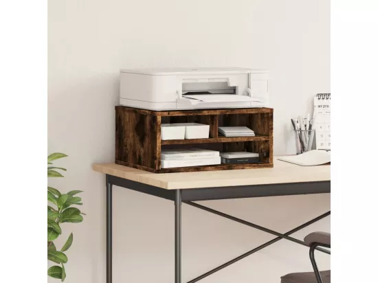 Support d'imprimante chêne fumé 49x40x22,5 cm bois d'ingénierie