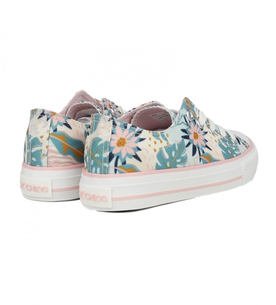 Tênis infantil Chika10 City, tamanho 22, estampa floral.
