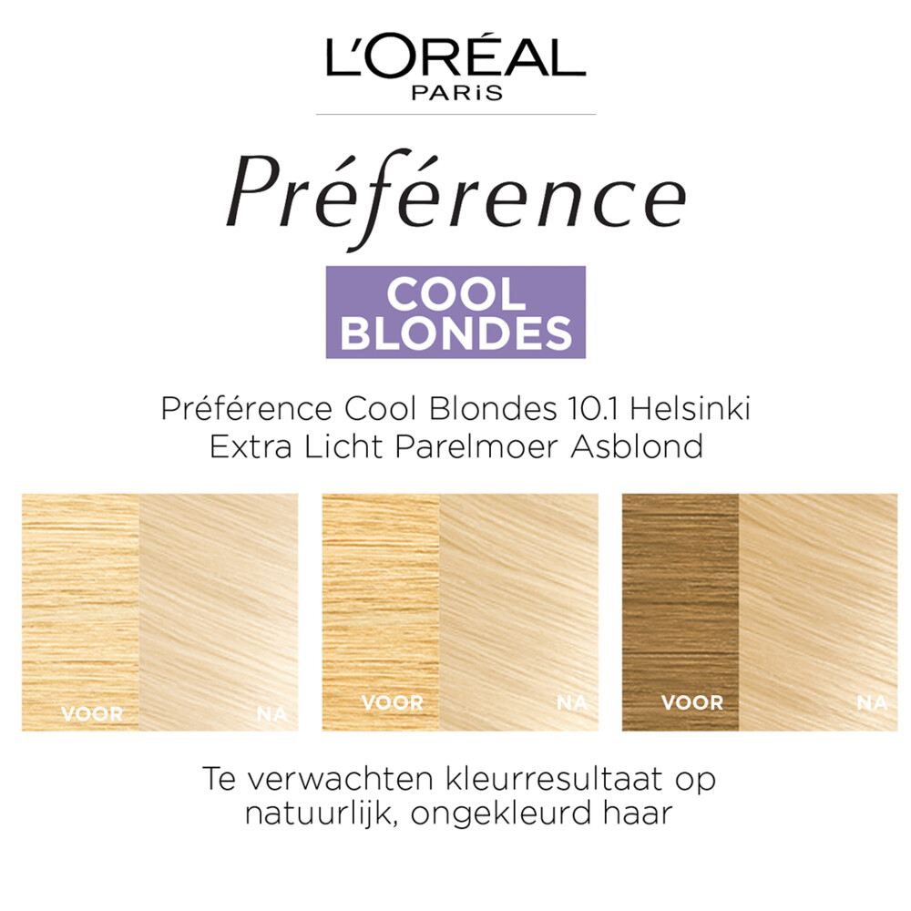 L'Oréal Préférence Cool Blondes Permanente Haarkleuring 10.1 Extra Licht Asblond