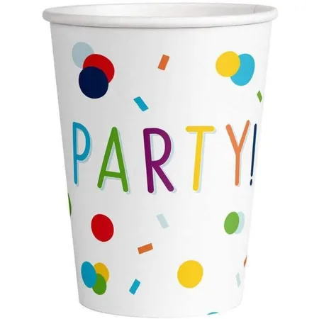 amscan Trinkbecher Konfetti Party 250 ml, 8er