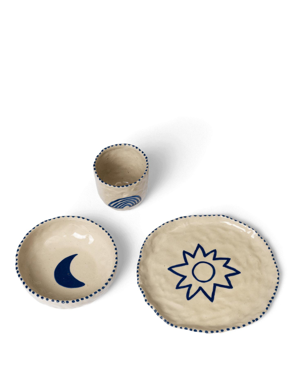 Ferm Living Naive Ceramic serviesset Deep Blue