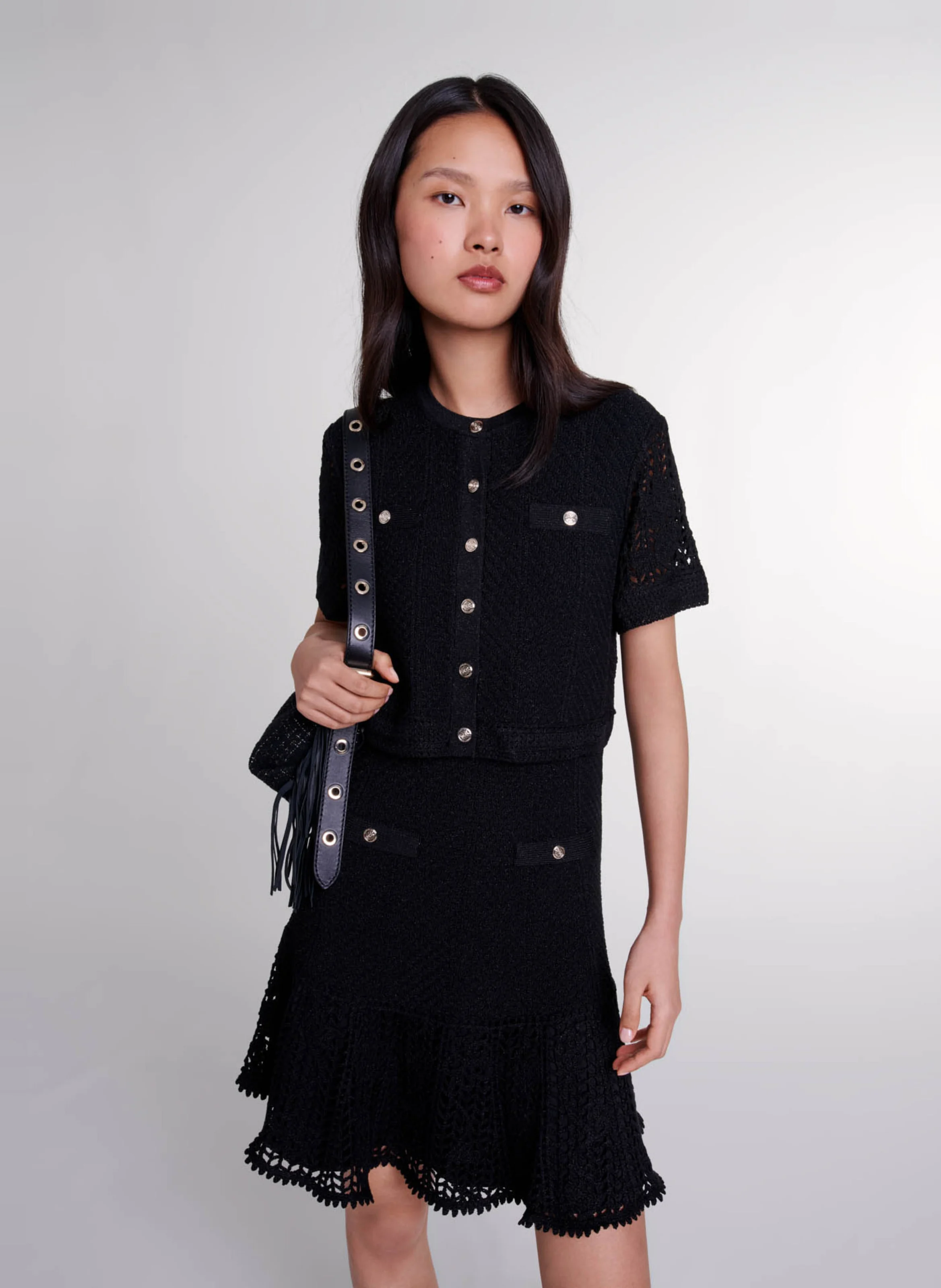 Robe courte évasée | Noir