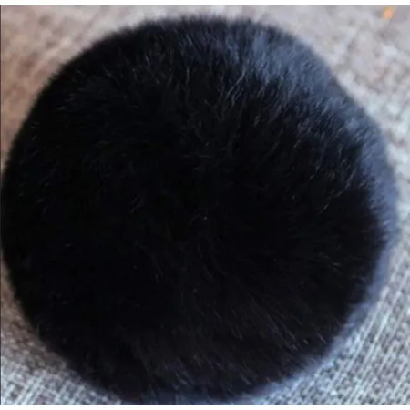 Hobbyfun Woll-Pompons 25 mm, schwarz, Beutel mit 4 Stück