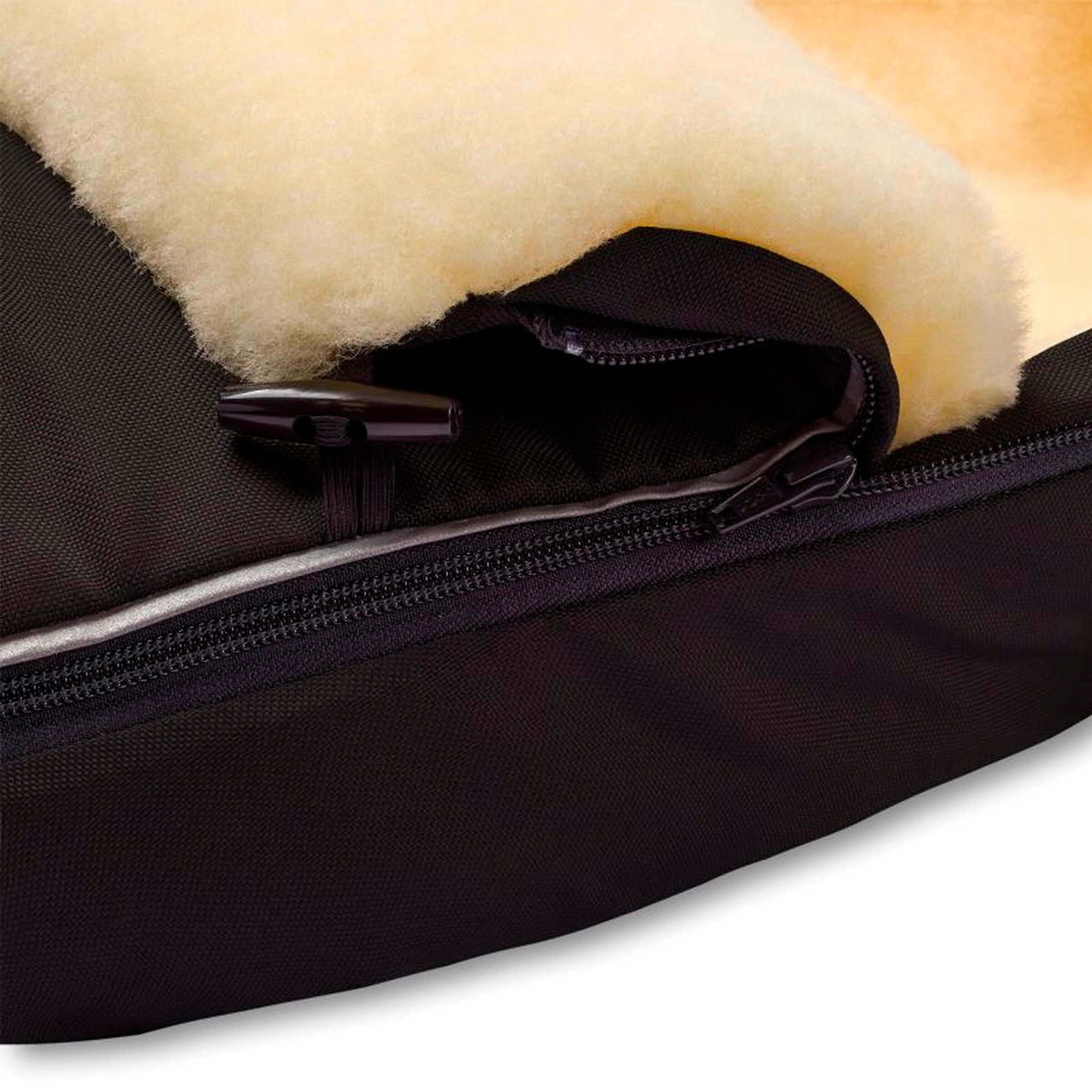 Hofbrucker Kinderwagen Lammfell-Fußsack Polaris Schwarz