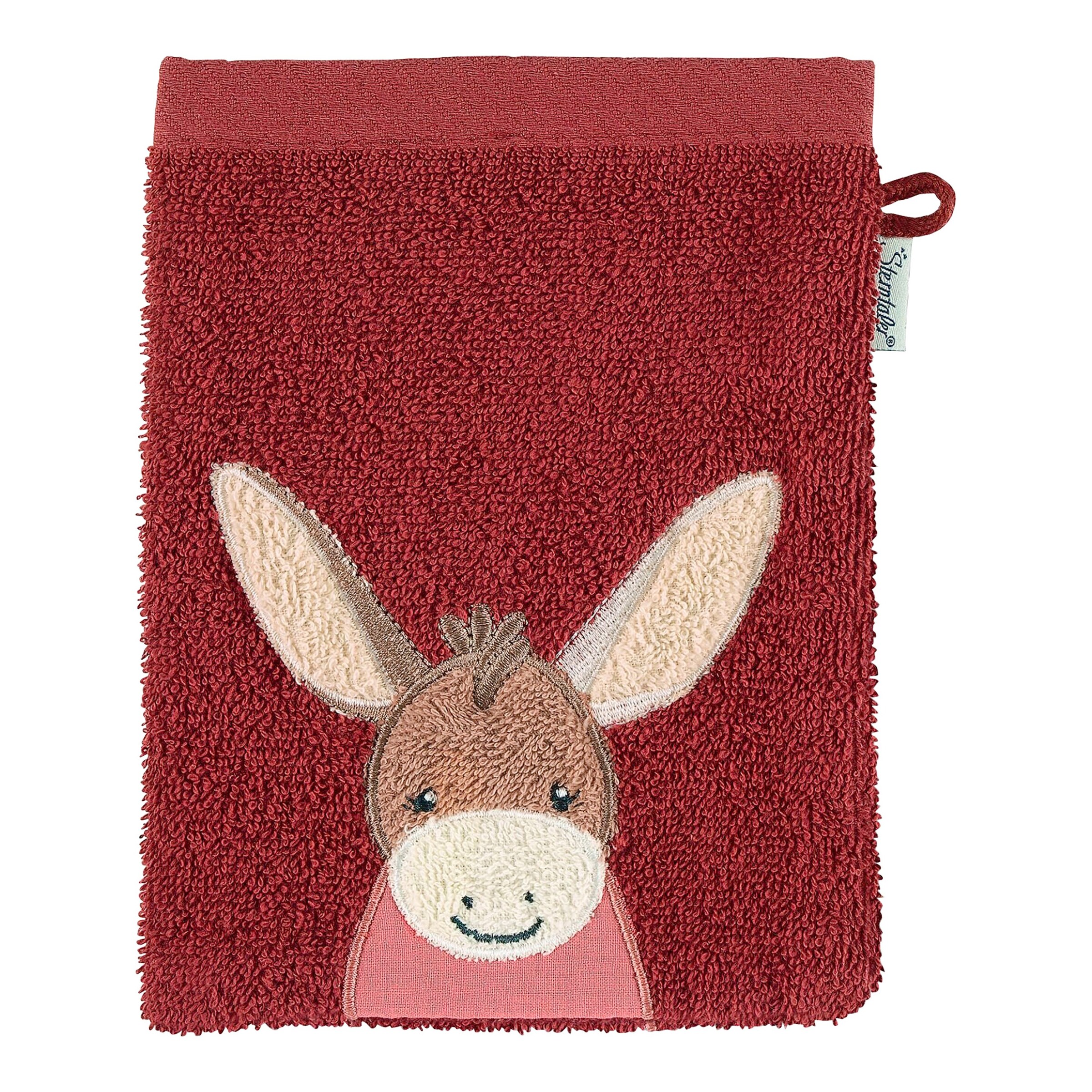 Sterntaler 3er Pack Waschlappen Esel Emmily rot