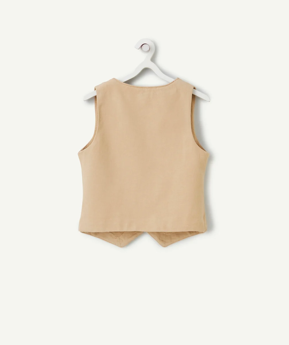 veste sans manches garçon beige avec boutons