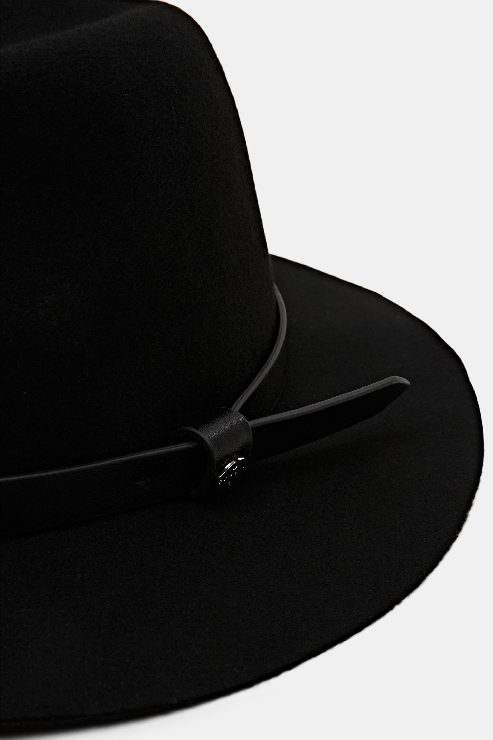 Chapeau fedora en feutre doté d’une bande en similicuir