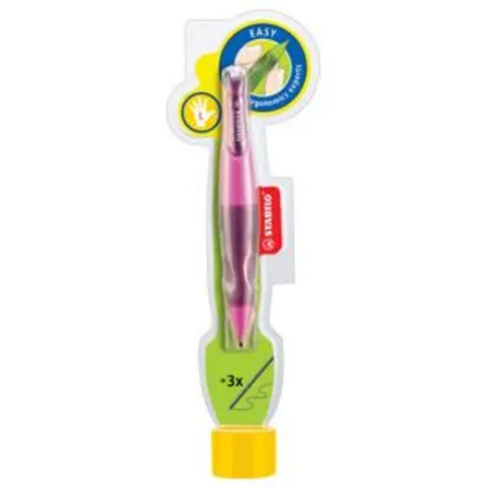 STABILO Ergonomischer Druck-Bleistift EASYergo, pink/lila, mit 3 Minen, HB, Linkshänder