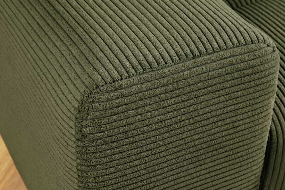 Modernes XXL Sofa ELEGANCIA 285cm grün Cord Federkern inklusive Kissen Bigsofa