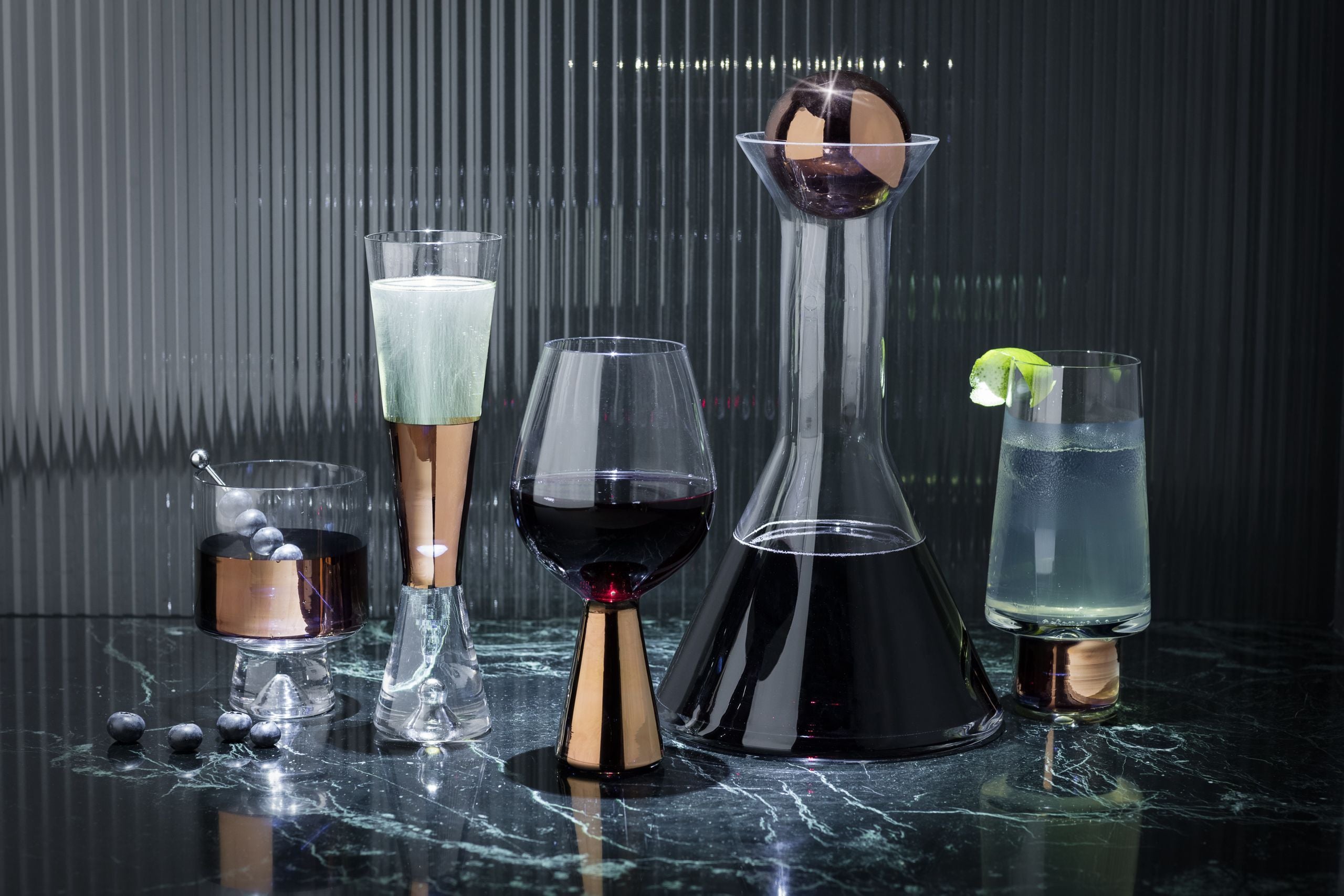 Tank Low Ball glas set van 2 zwart