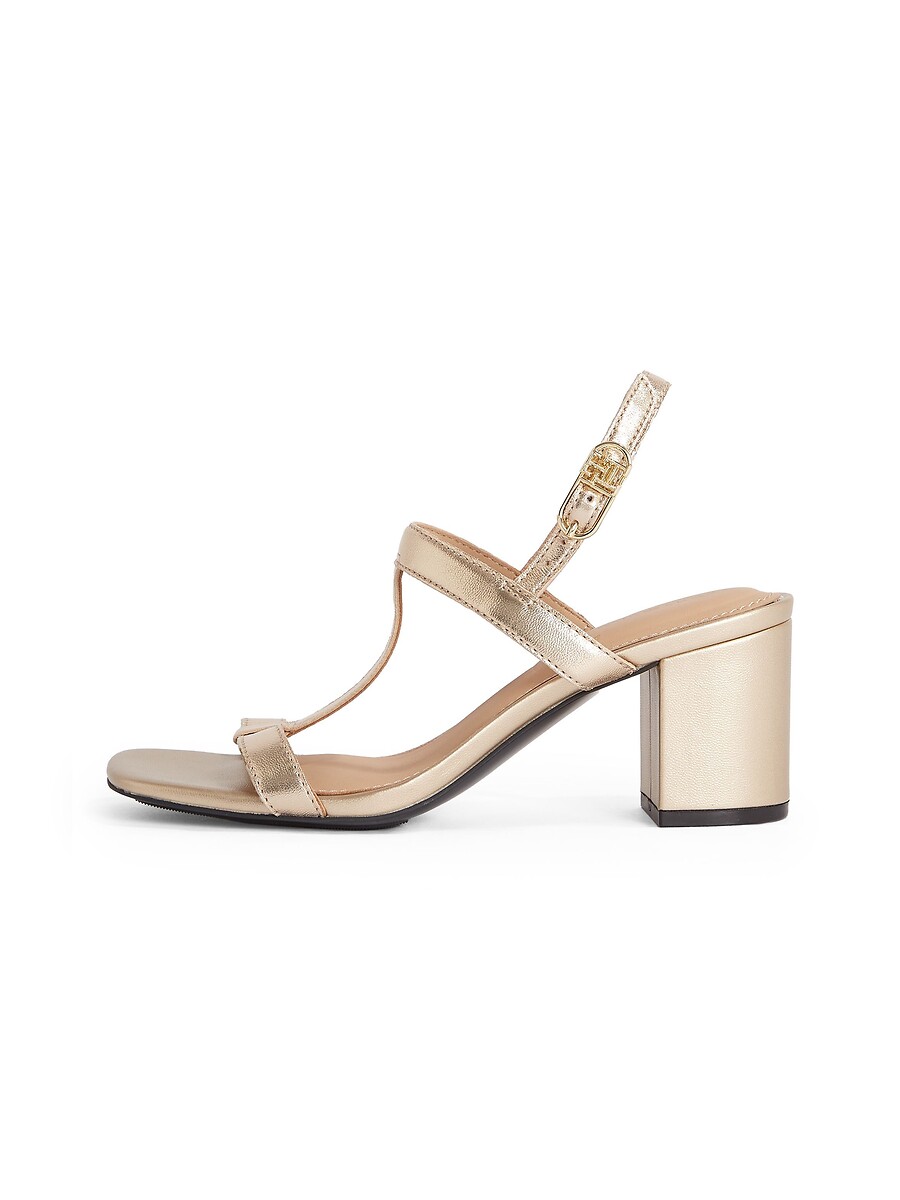 TOMMY HILFIGER<br>Sandálias de couro com salto
