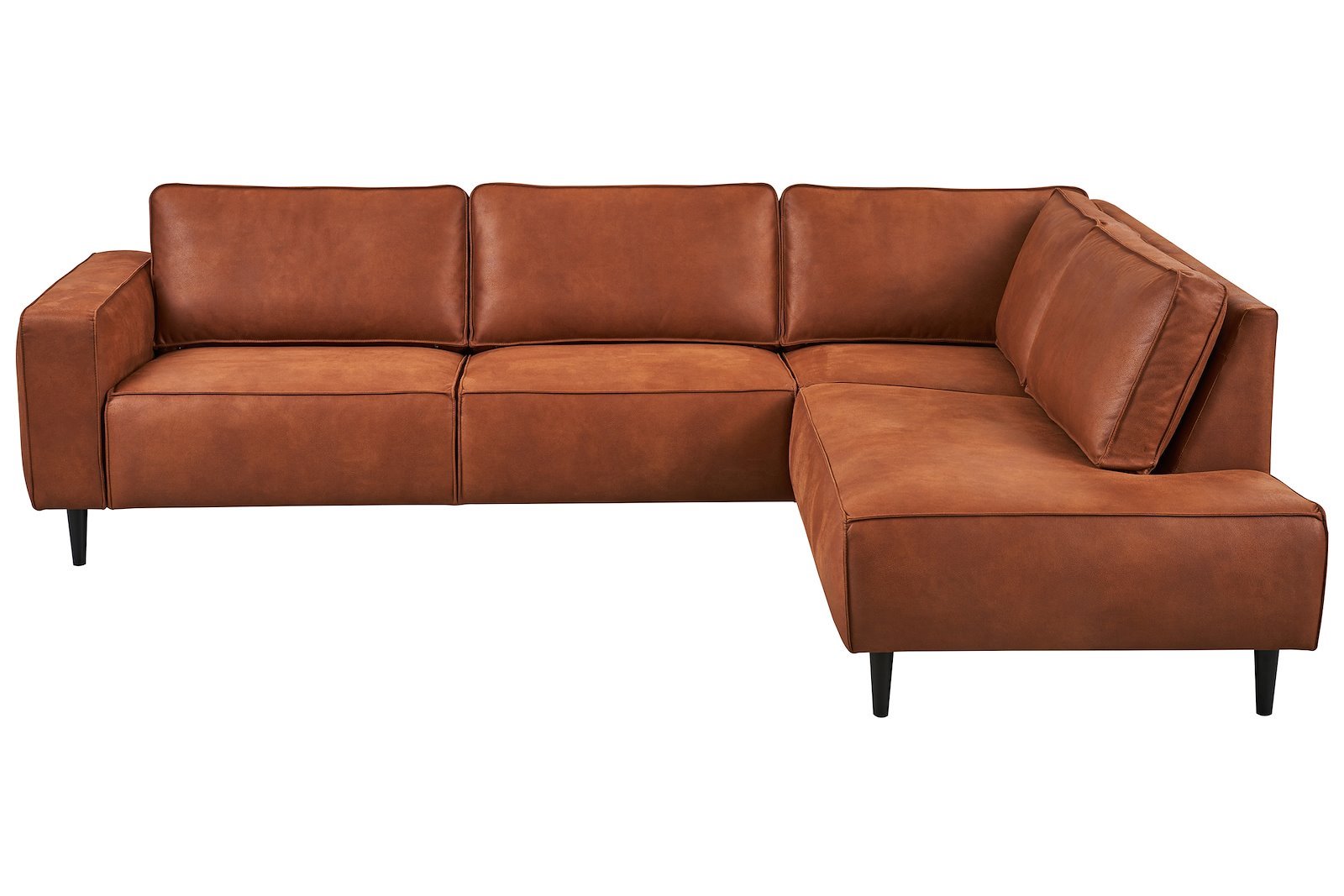 Jessie XL hjørnesofa 2,5-seter med åpen ende høyre. Kentucky 09 brun med mørk brune ben i heltre.