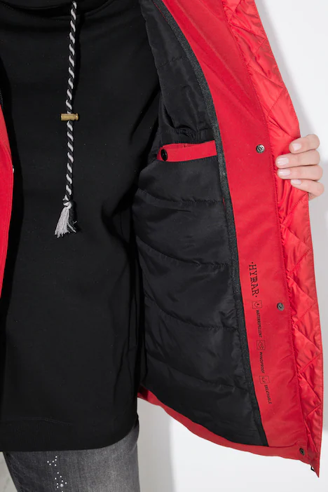 HYPRAR Softshell-Steppjacke, wasserabweisend, A-Linie, Kapuze, salsa