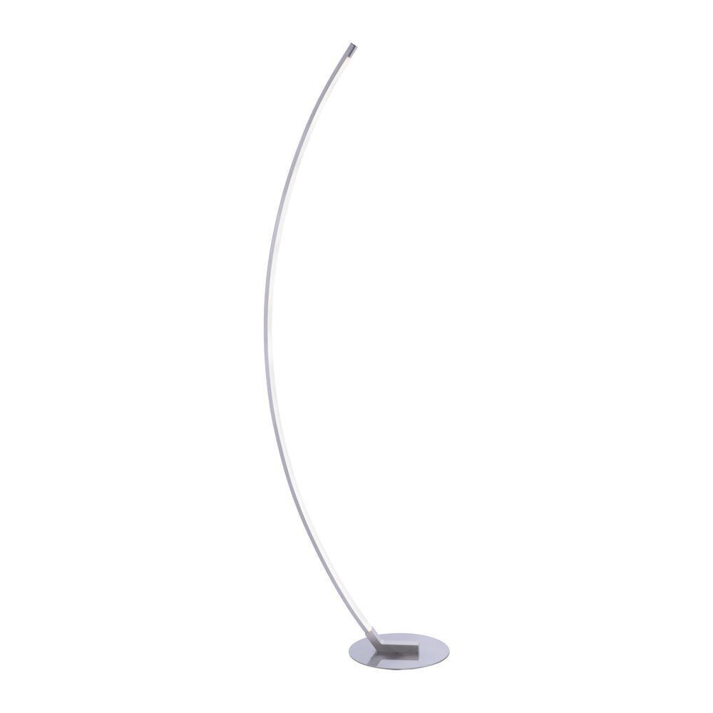 famlights | Alexia LED vloerlamp in zilver, 10,8W, 1200lm, gebogen