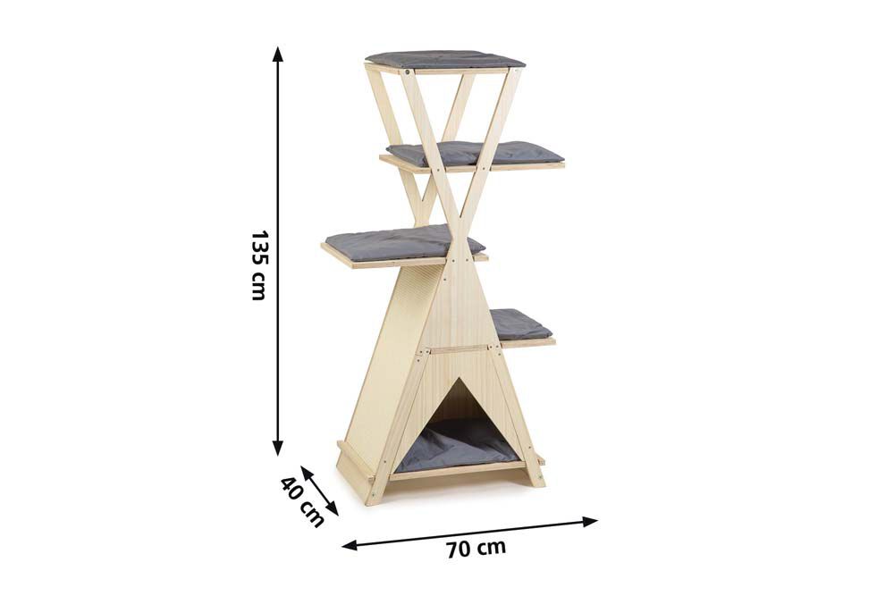 Beeztees Mirza - Krabmeubel - Lichtbruin Grijs - 138x70x40.5 cm