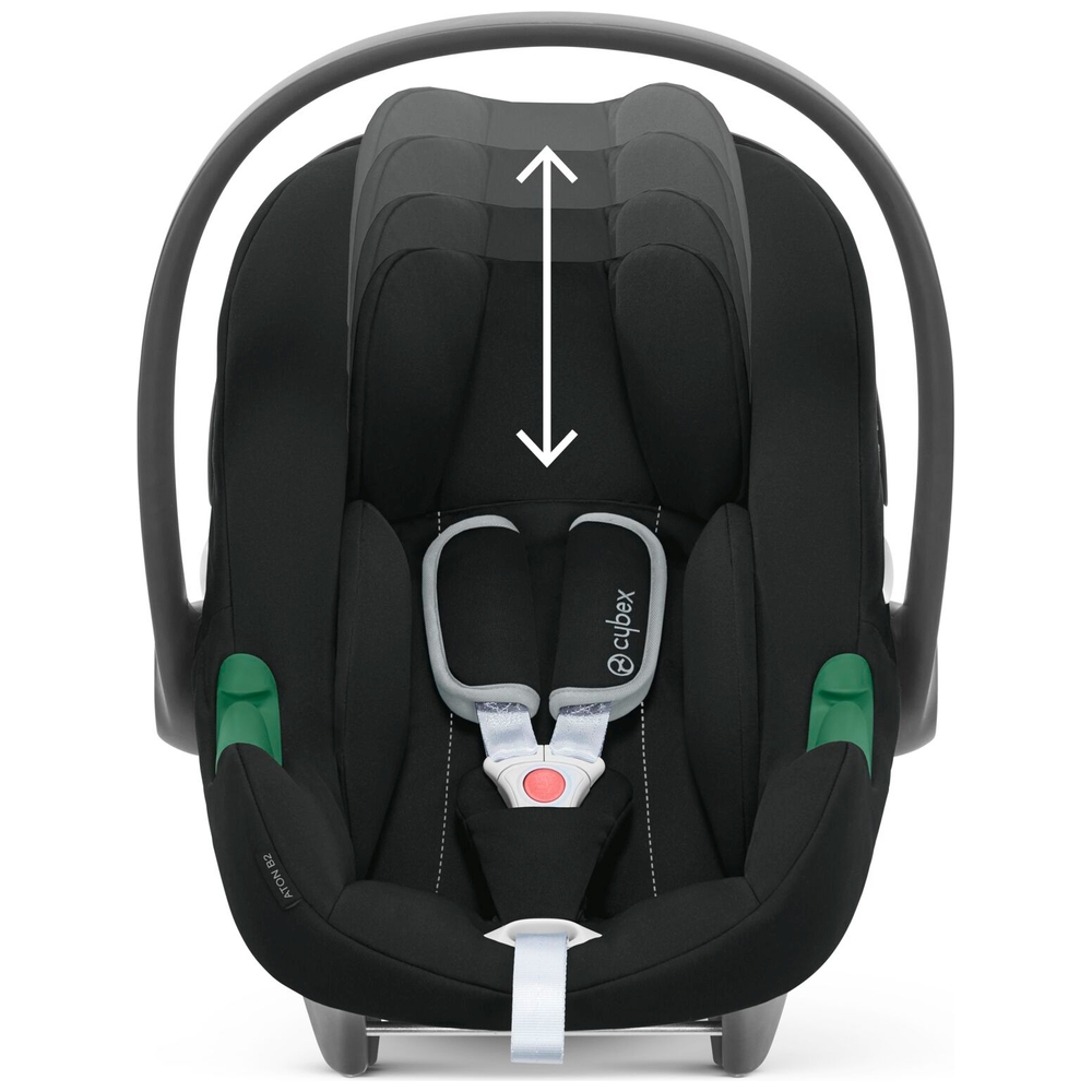 CYBEX Aton B2 R129 Kindersitz mit ISOFix-Basis One – Vulkanschwarz