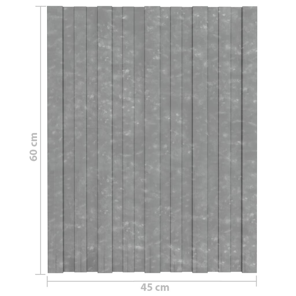 vidaXL Dakpanelen, 36 stuks, gegalvaniseerd staal, zilver, 60x45 cm