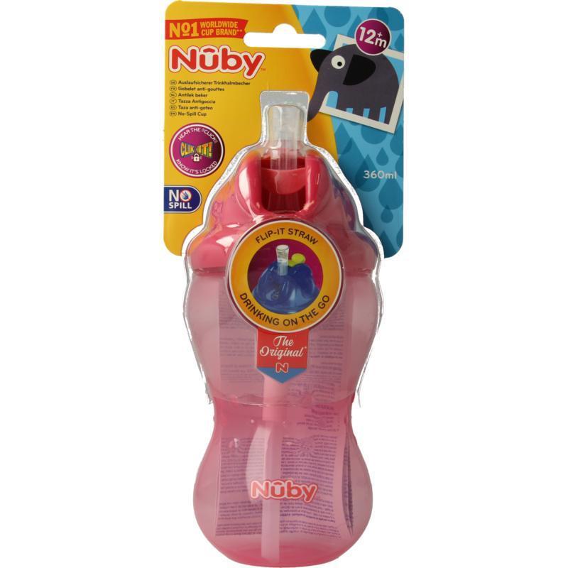 Nûby Nûby Flip it 360ml 12+ maanden roze 1 Stuk