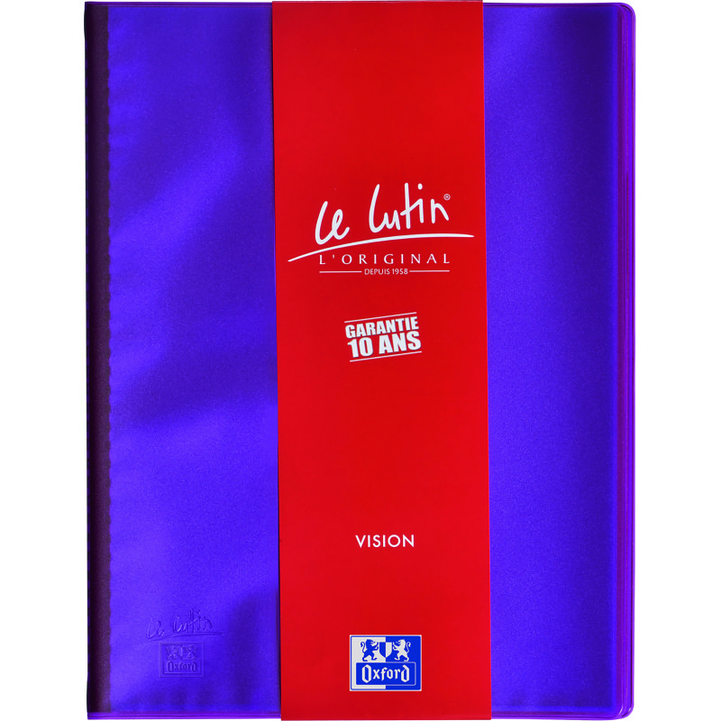 Protège-documents translucides A4 30 pochettes Le Lutin Vision Oxford - couleurs assorties