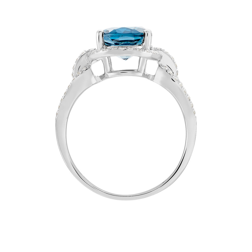 Bague Ayanna Or Blanc Topaze Et Oxyde De Zirconium