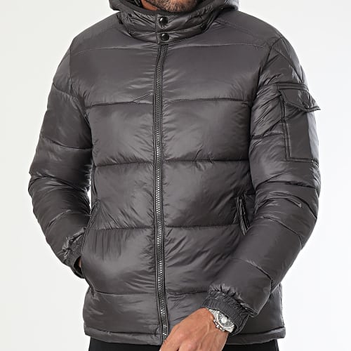 Doudoune Capuche Gris Anthracite
