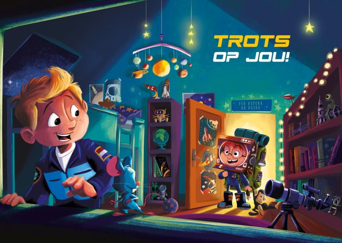 De Kleine Astronauten | Complimenten kaart | Trots op jou | Slaapkamer