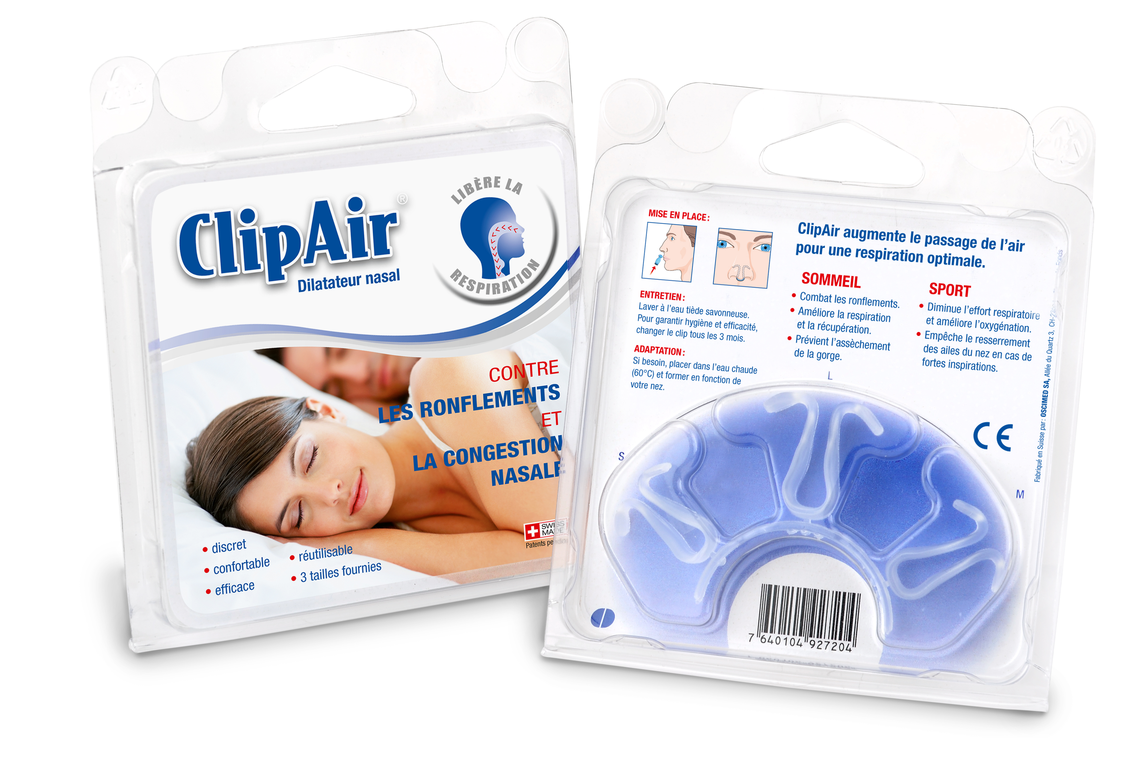 CLIPAIR Nasenspreizer S/M/L gegen Schnarchen und verstopfte Nasen 3 Stk