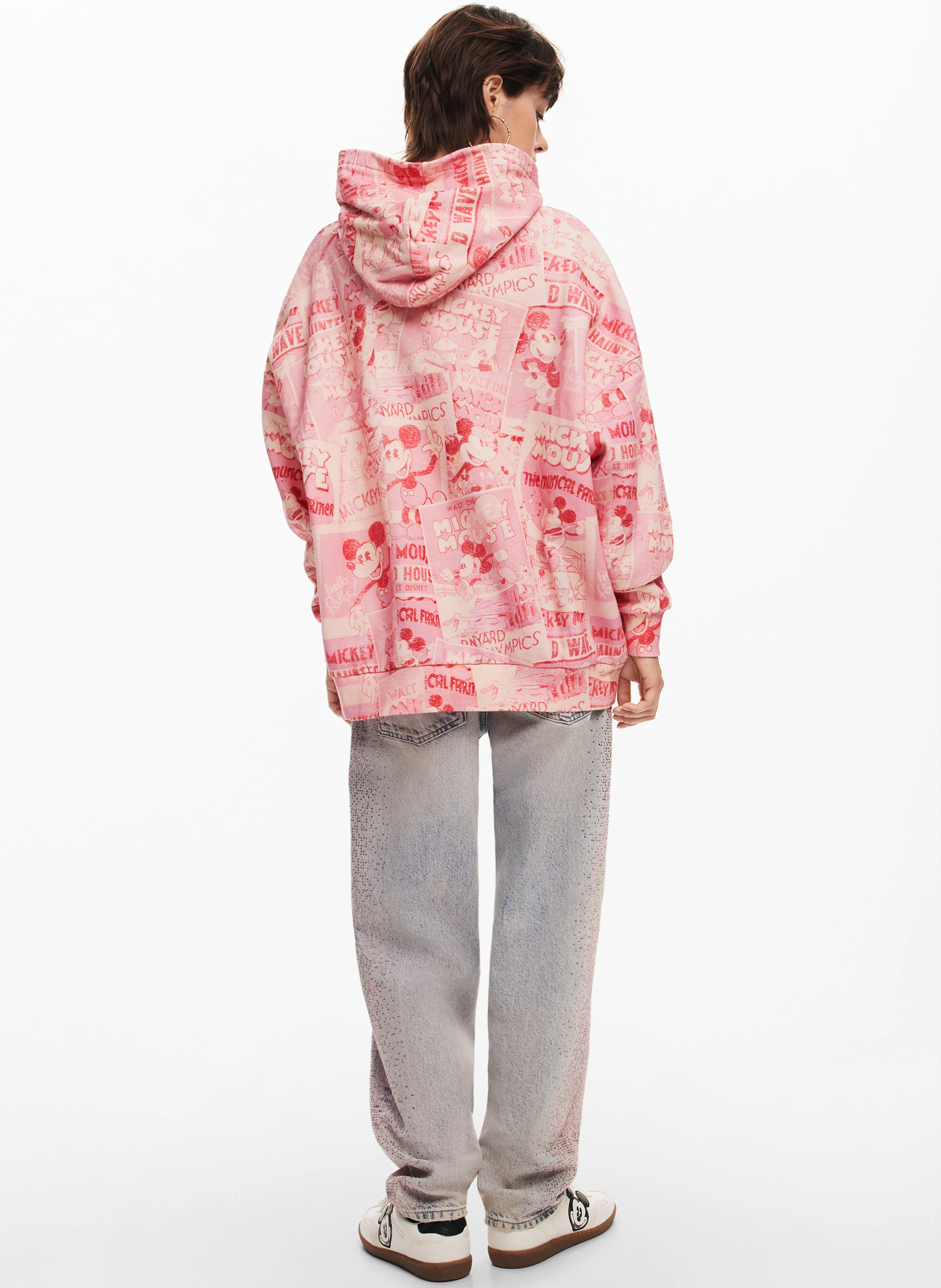 Sweat à capuche oversize en coton | Rouge