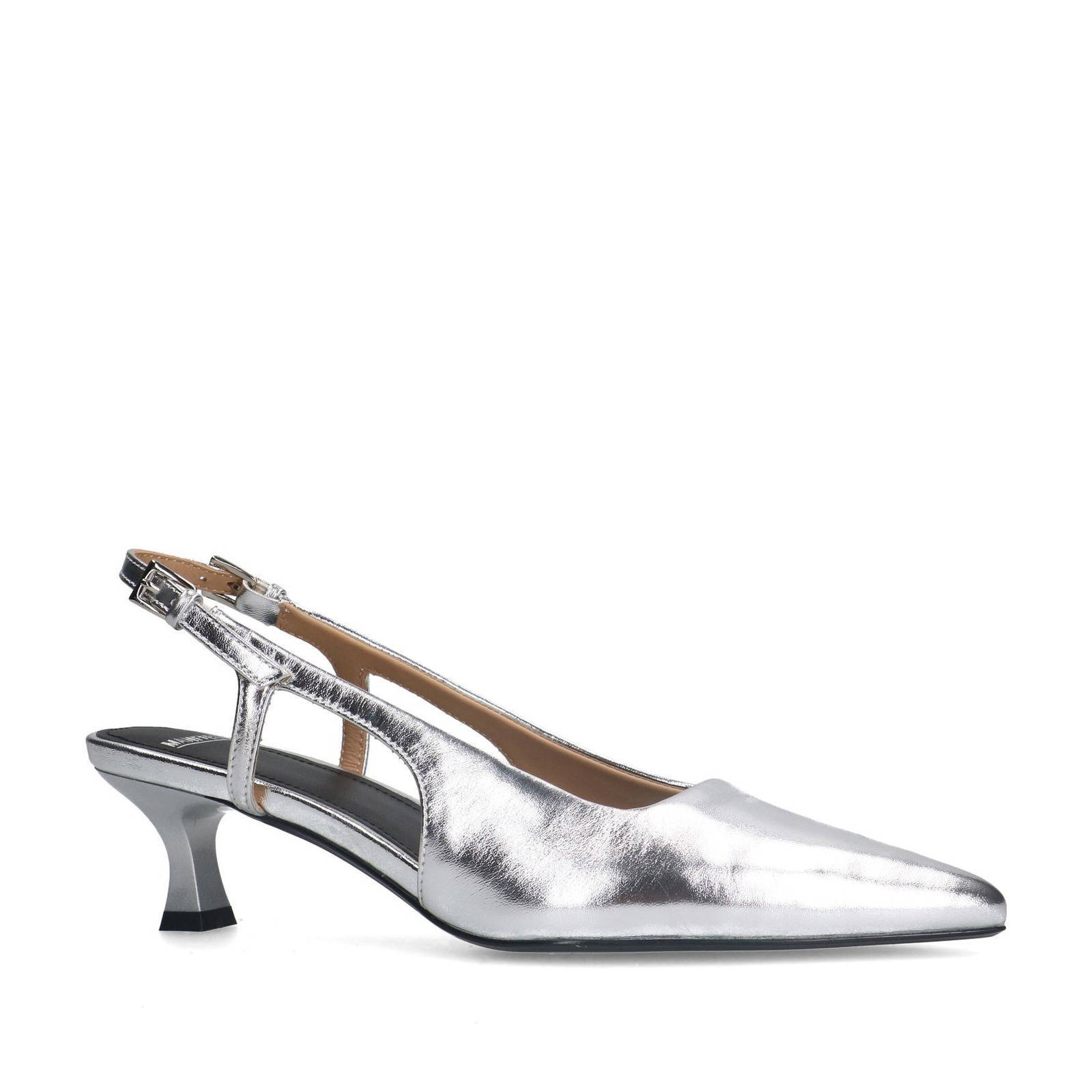 Manfield leren slingback pumps zilver