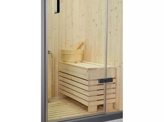 Combi Sauna Douche Hammam Boreal® SH180-D Blanc Gauche