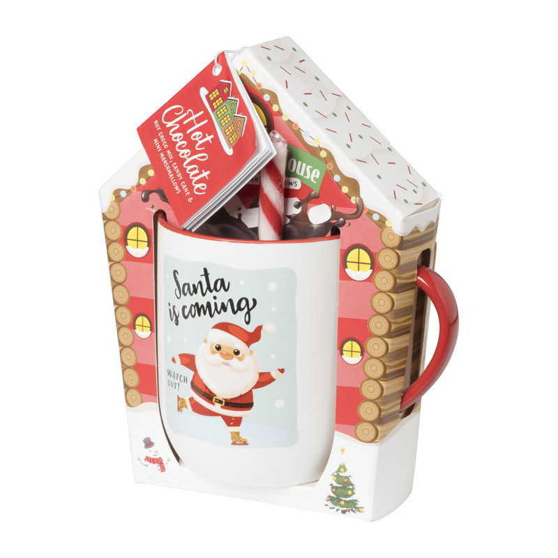 Santa's house mok met chocomelk - diverse varianten