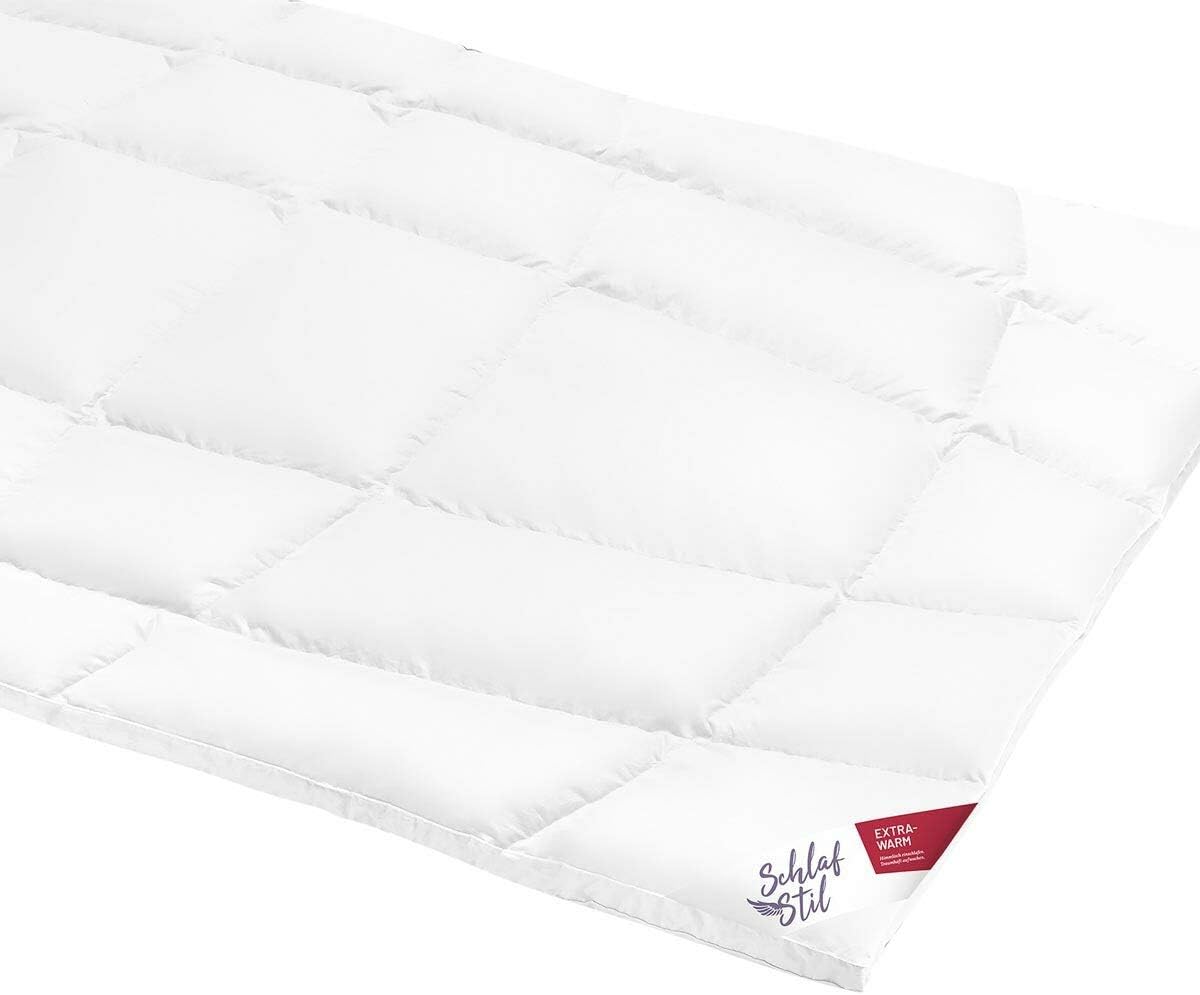 SCHLAFSTIL Eiderdaunenbettdecke D1000, Extrawarm, 100% kanadische Eiderdaunen Größe 155x200