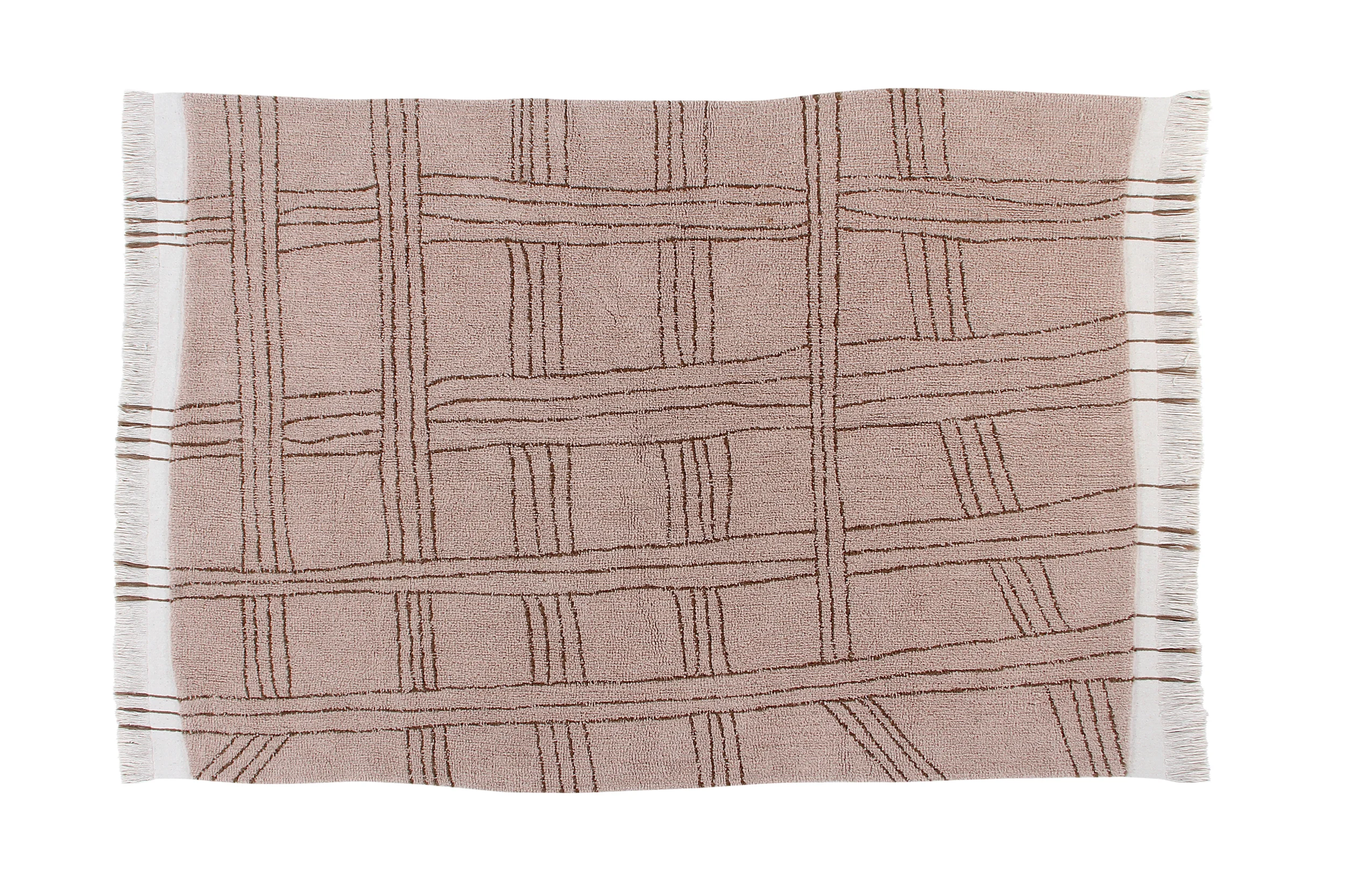SHUKA - Tapis rectangulaire en laine lavable | Rose