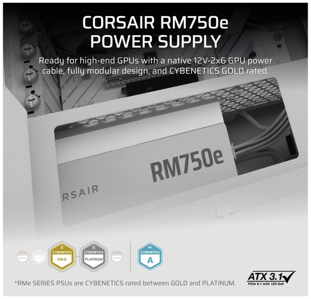 Corsair RM750e ATX strømforsyning