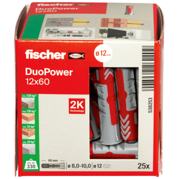 Fischer Universeelplug DuoPower 12x60mm 25 stuks