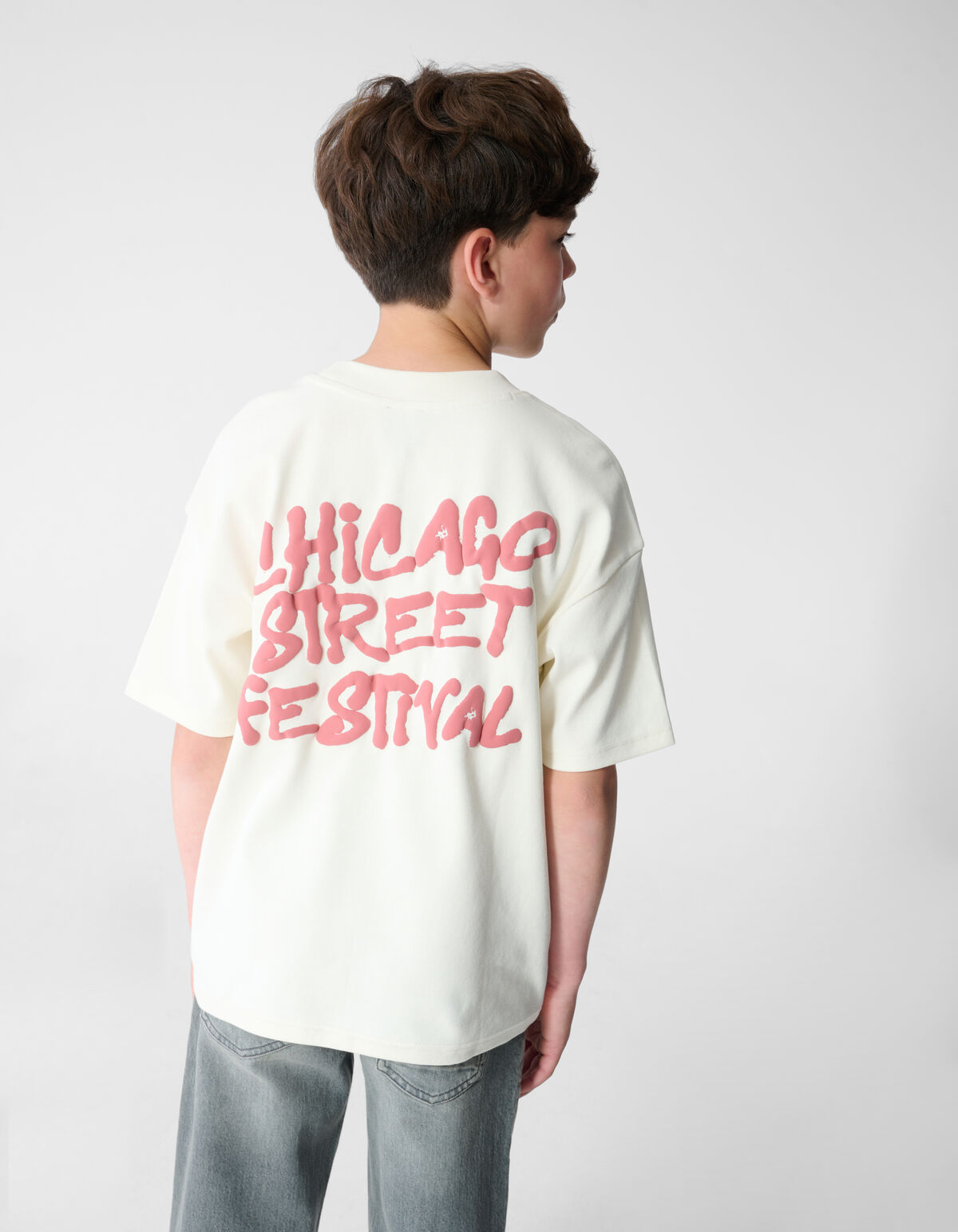 Festival Artwork T-shirt Gebroken Wit
