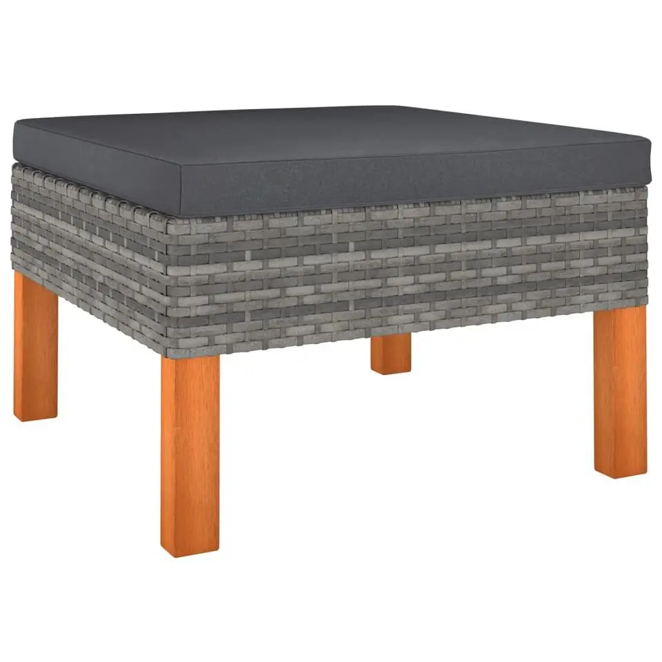 vidaXL - Loungeset - Grijs - Poly rattan - 4 stuks - Met kussens