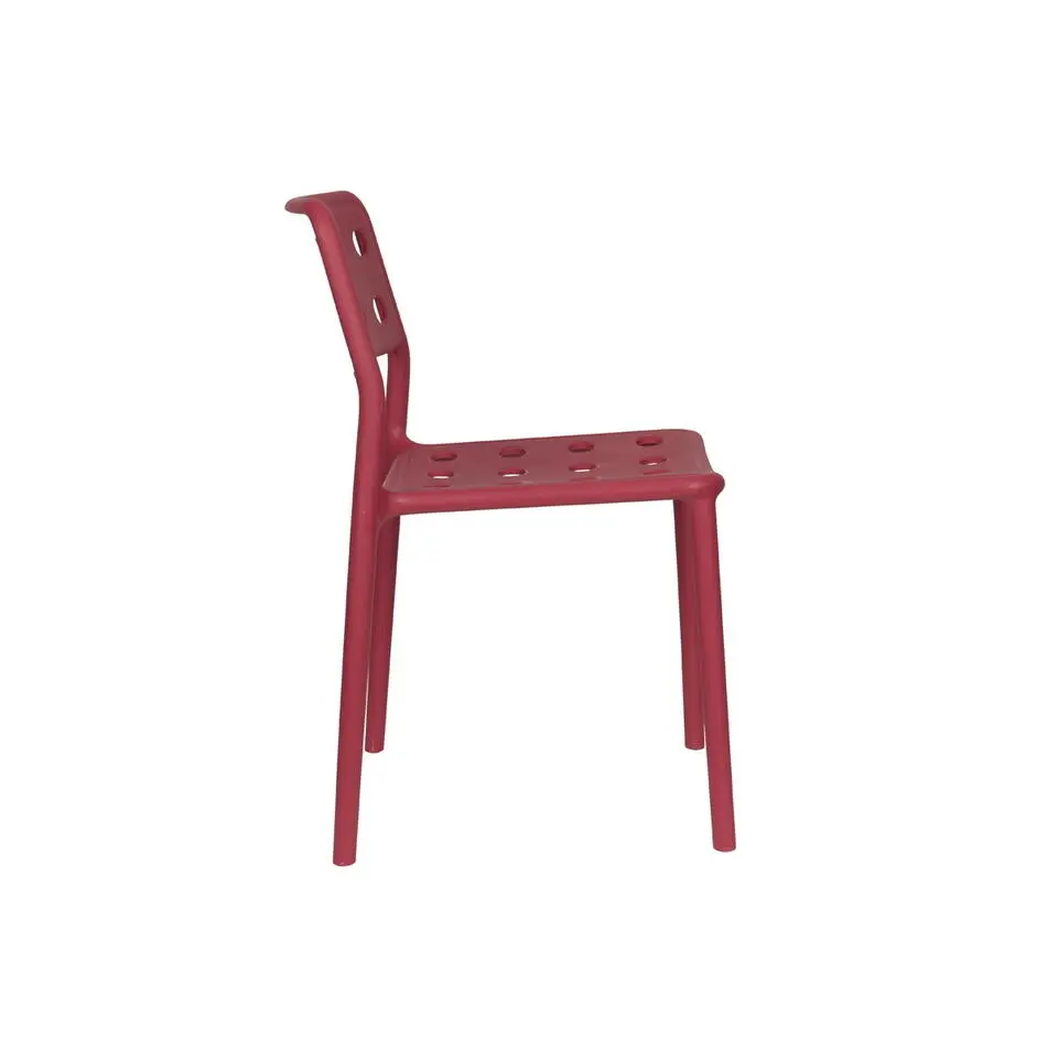 Tuinstoel Rood Kunststof - 53x46x80cm - Serra - Set van 4