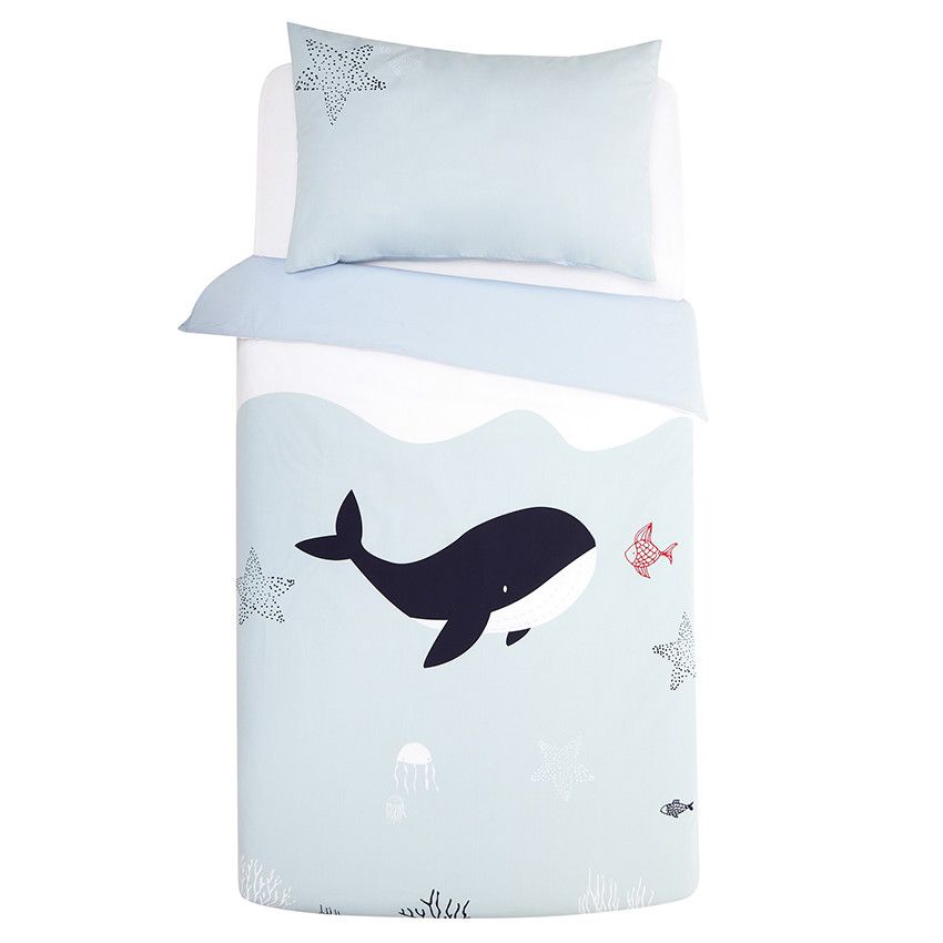 Parure de lit avec housse de couette et taie d'oreiller Pretty sea - Bleu