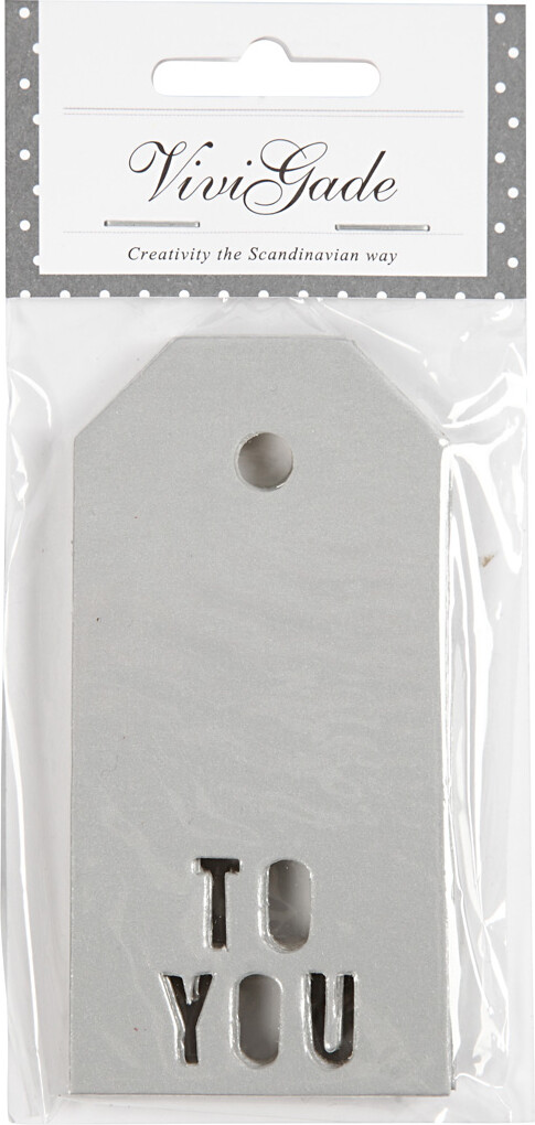 Manillamærker - To You - Str. 5X10 CM - 300 G - Sølv - 15 Stk