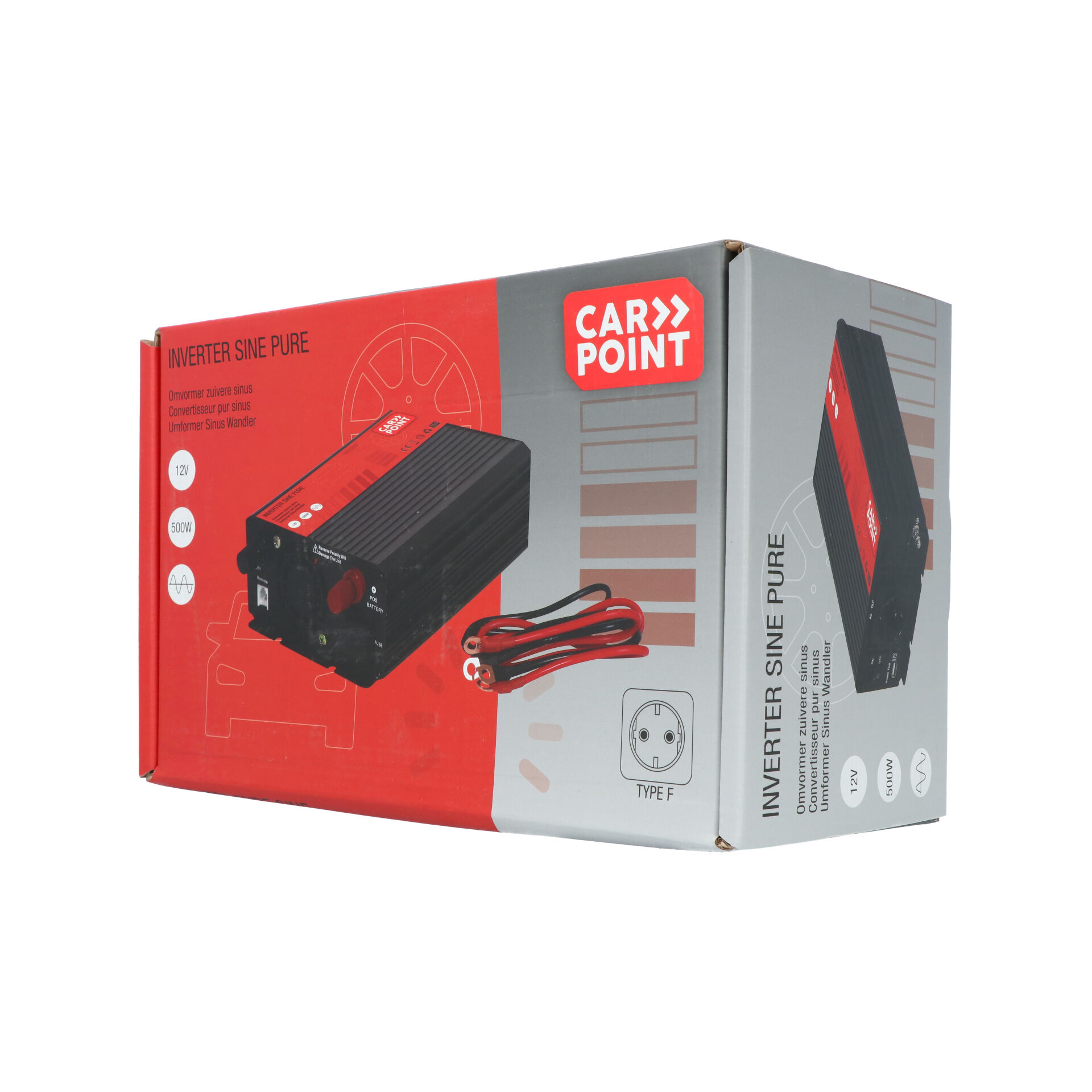 Carpoint Pure Sinus omvormer - 500 watt