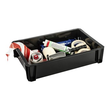 Stapelbare krat Heavy Duty 18L zwart