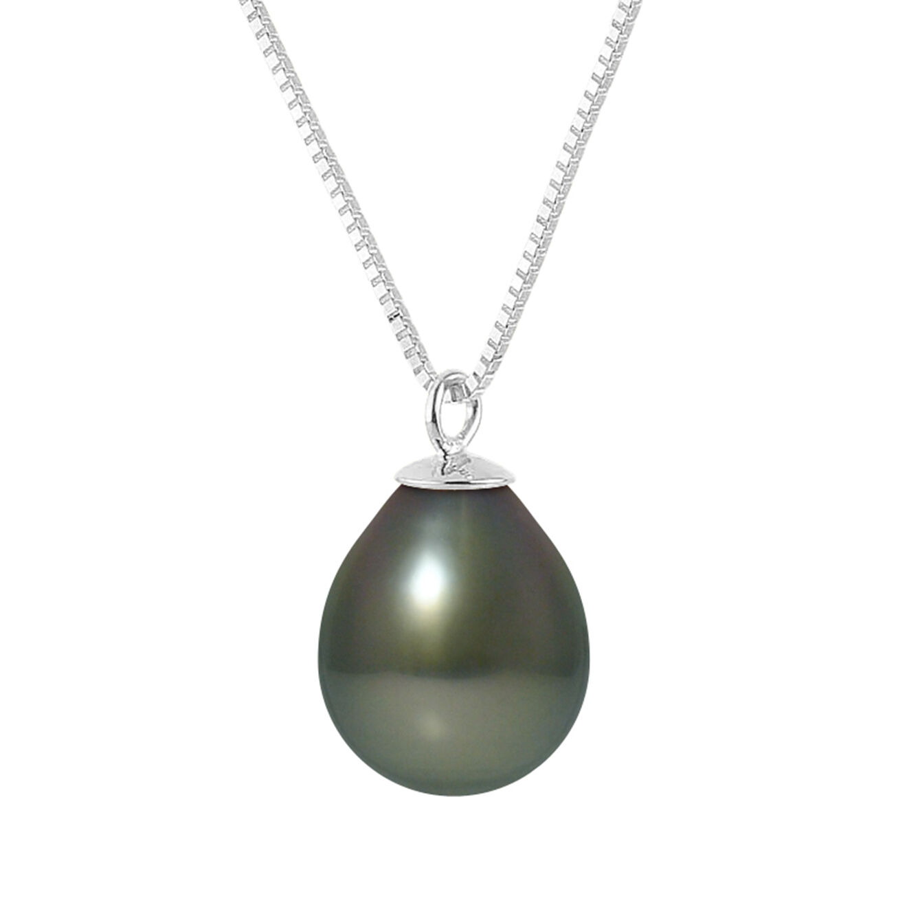 Pearl Addict Collier Yolande Argent & Perle de Tahiti gris/vert