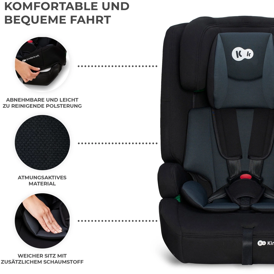 Kinderkraft Autokindersitz Safety Fix 2 i-Size 76 bis 150 cm 8 kg schwarz