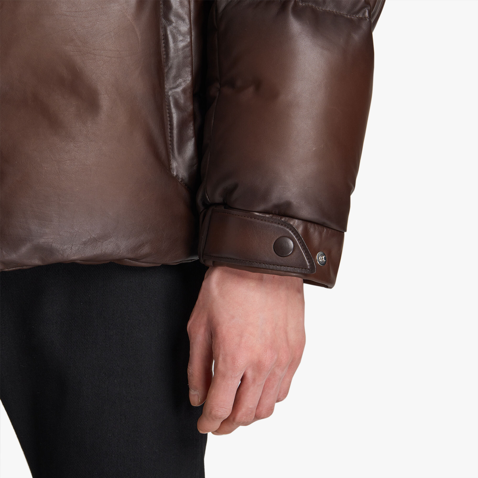 Doudoune En Cuir Patine
