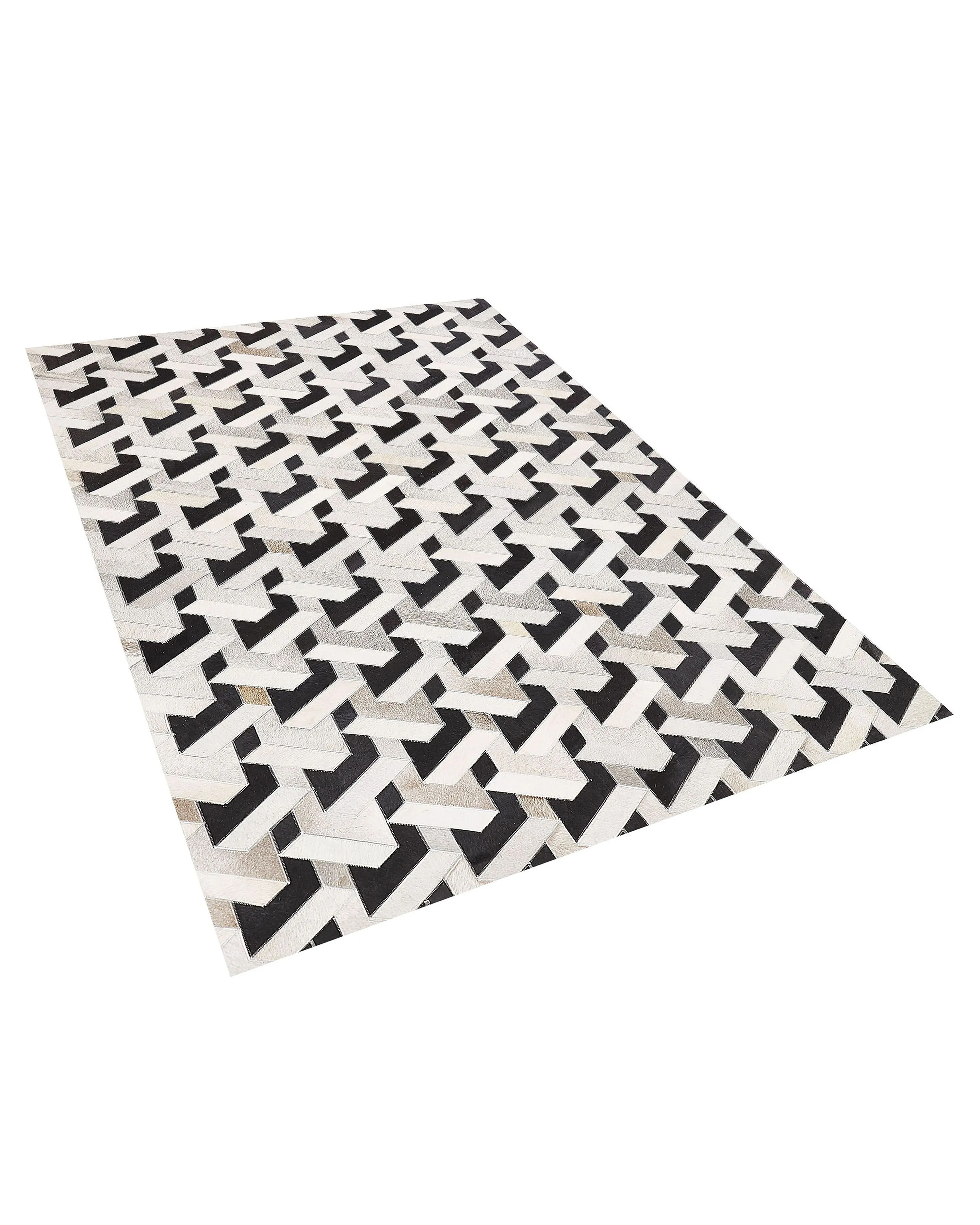Vloerkleed NARMAN Grijs 160 x 230 cm Leer