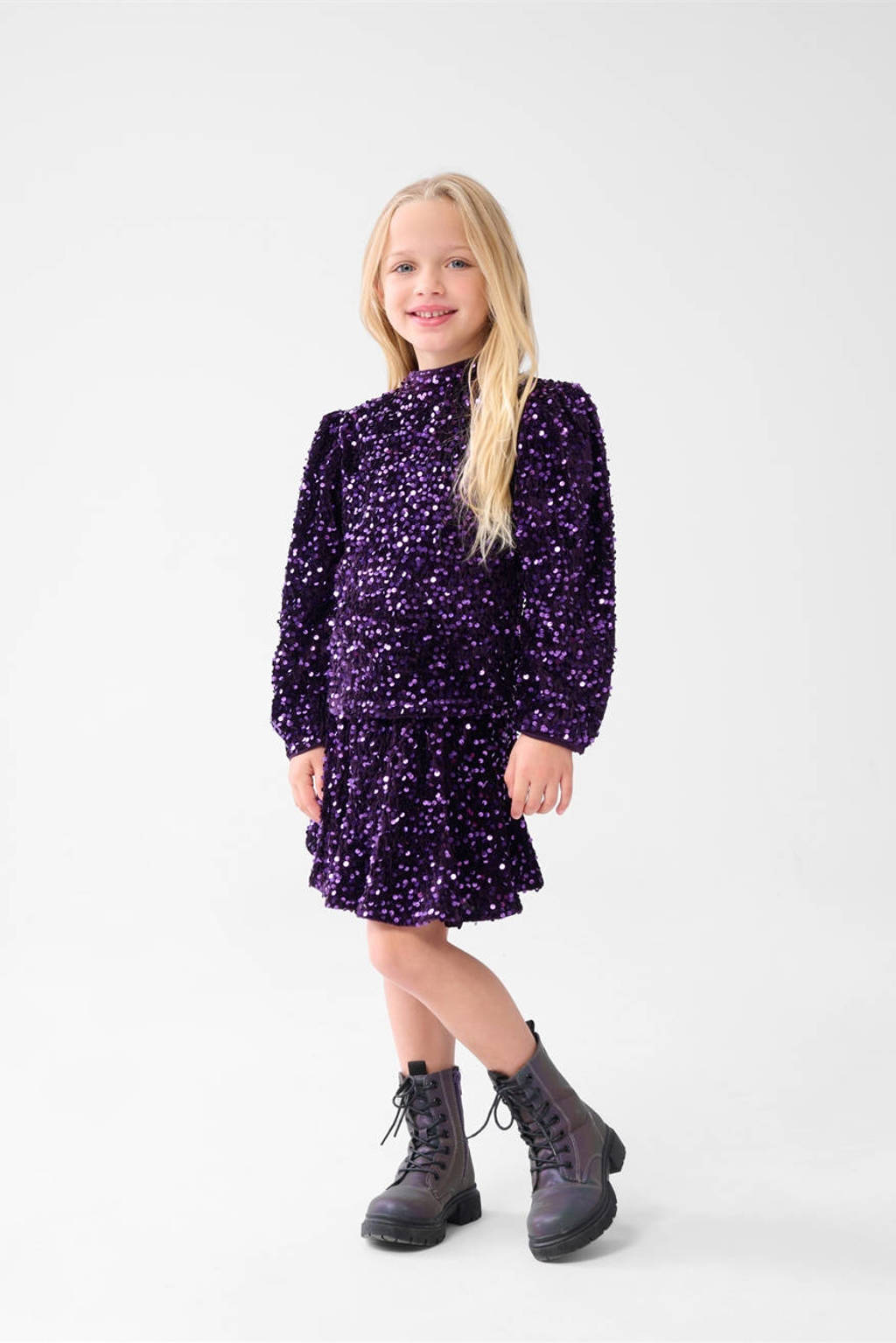 Shoeby midi rok pailletten paars