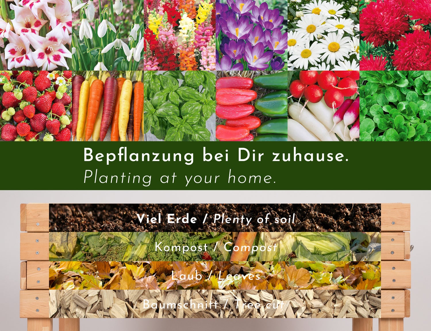 WONDERMAKE - Premium grote verhoogde tuinbak van kersenhout voor tuin, balkon en terras, XL rechthoekige plantenbak van hoge kwaliteit met fleecevoering, kruidentuinbak, decoratief, bruin